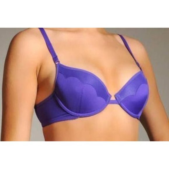 HUIT Magic Air Padded Push-Up Convertible Underwire Bra Purple 32C NEW - Picture 3 of 7